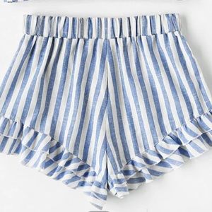 Striped Ruffle Shorts